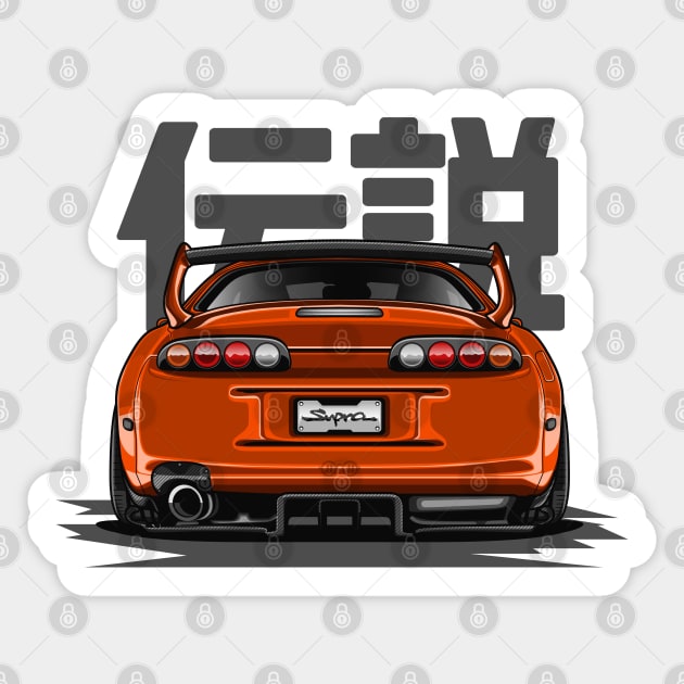 The Legend Supra MK-4 (Orange Sweet) Sticker by Jiooji Project